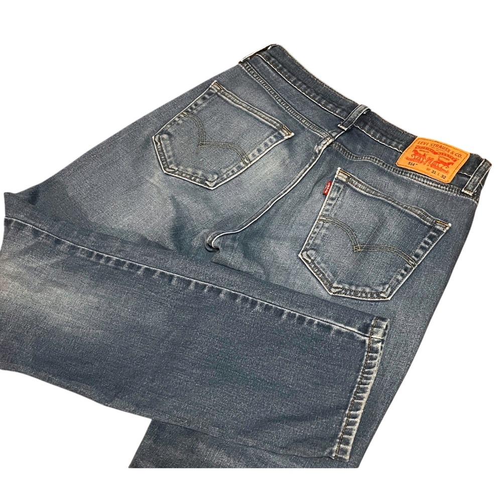 Levis 514 Straight Fit Mens Jeans Blue Medium Wash Denim W32x29 514-0728 EUC